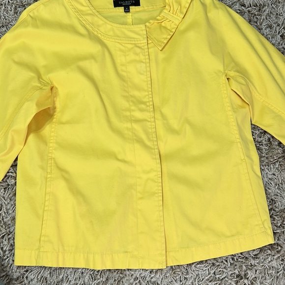TALBOT’S Bright Yellow 3/4 Sleeve Jacket Size 8 - Picture 5 of 10